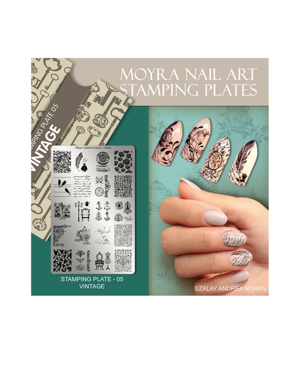 Piastra Stamping Moyra® 05 - Vintage - 9,5cm x 14,5cm - immagine 3