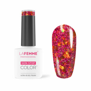 Smalto semipermanente Fucsia Glitterato Oro Semicoprente H233