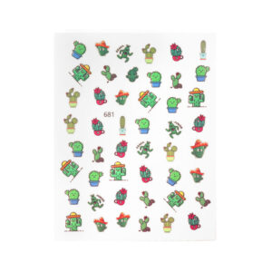 Sticker Unghie Nail Art Kawaii Cactus Cartoon Unghie Particolari Facili Idee