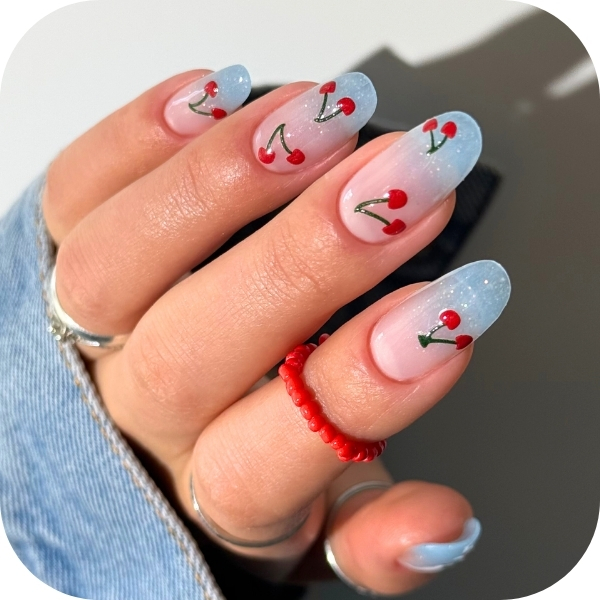 Nail art estive con ciliegie 2026