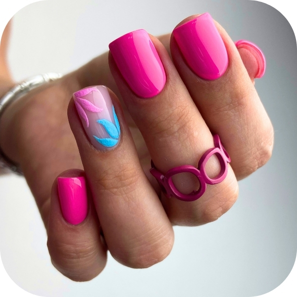 unghie estive colorate fucsia 