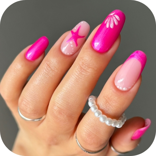 Idee unghie estive fucsia perlato