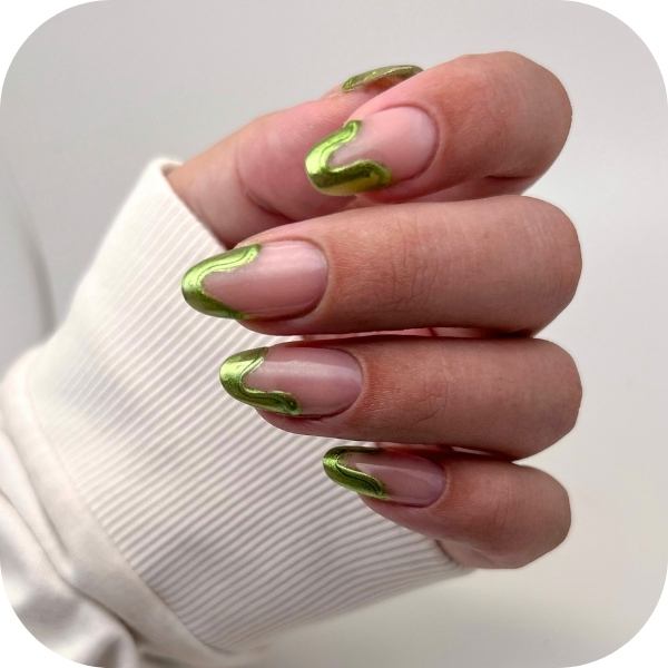 french unghie 3d polvere cromata 