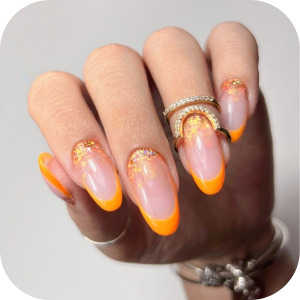 Unghie French  arancione 