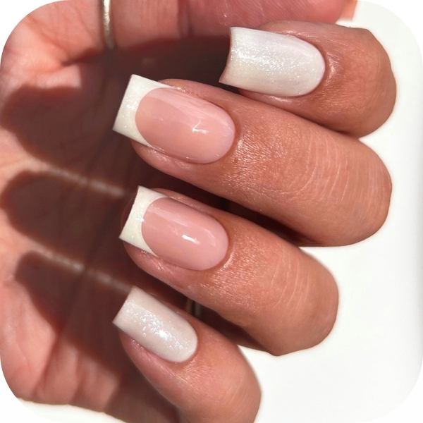 Unghie french Bianco glitter
