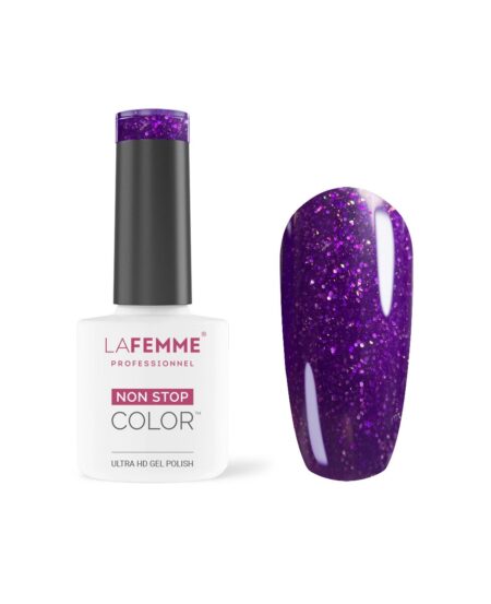 SMALTO SEMIPERMANENTE VIOLA CON GLITTER