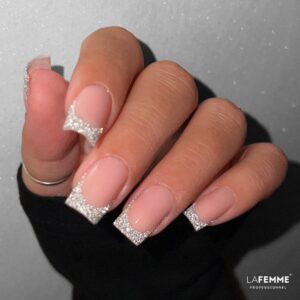 French Unghie Glitter - Idee Capodanno