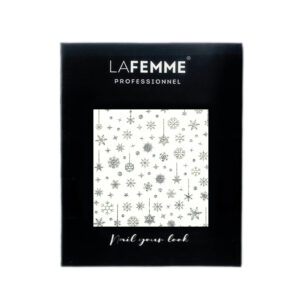 STICKERS UNGHIE CON FIOCCHI DI NEVE E DECORI ARGENTO