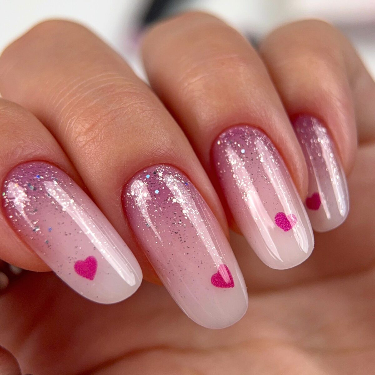 Nail Art Glitter Sfumati Cuore