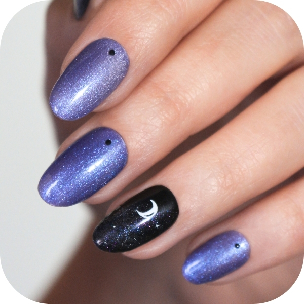 Unghie viola cat eye - accent nails 