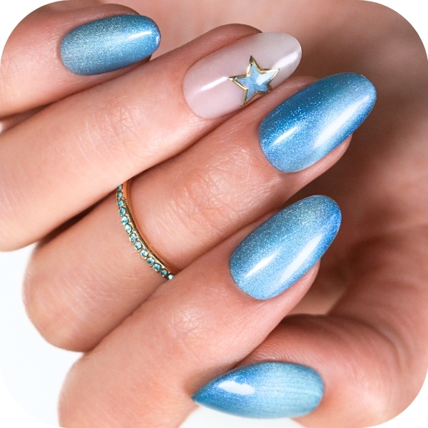 Unghie cat eye con stella 