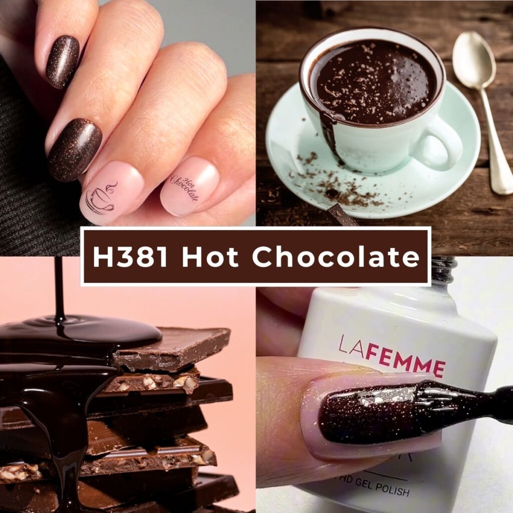 Smalto semipermanente marrone cioccolato glitter