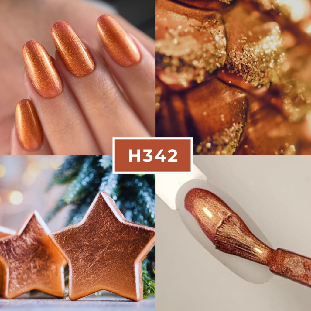 unghie natalizie oro e bronzo
